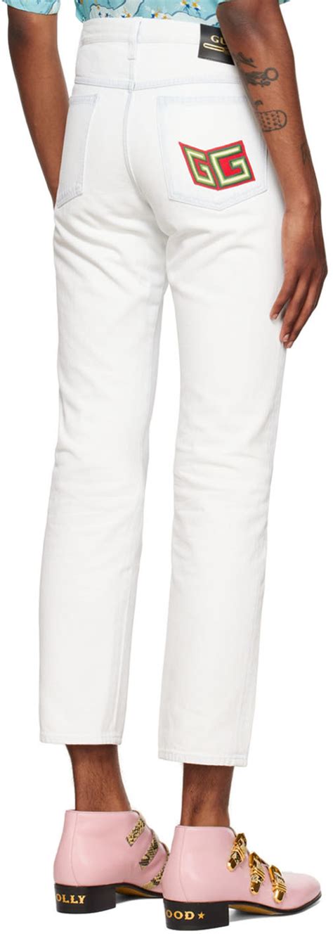 white gucci jeans|gucci jeans farfetch.